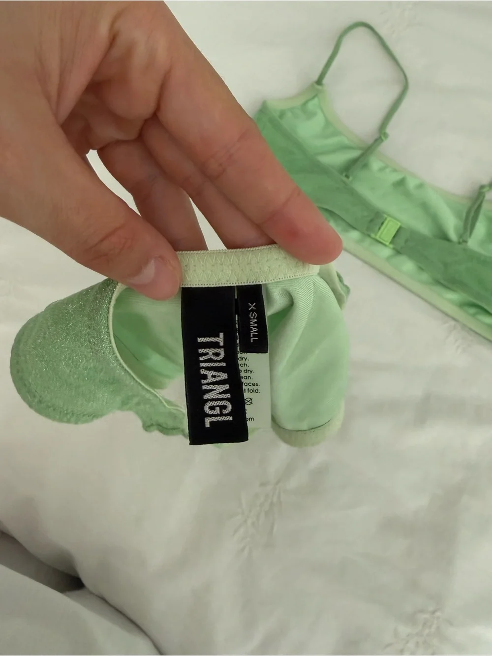 triangl swimwear Mint Green Sparkle Scoop Bikini Set